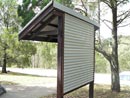 Qld. Single-sided interpretative shelter - back