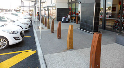 Outdoor Structures Australia’s Double Eclipse timber bollards