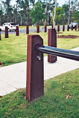Two rail heavy-duty timber fencing
