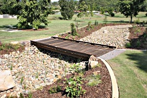 Swale Drain Bridge blends in well in a residential developement